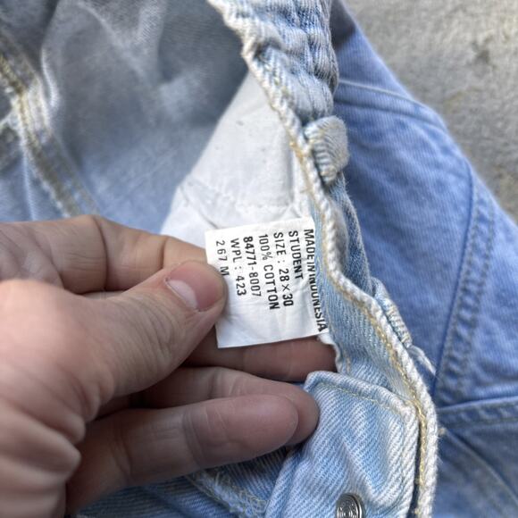 Deadstock 90s Dockers Jeans 28x30 Pleated Denim Levi’s Baggy Acid Wash Vintage - Picture 7 of 14